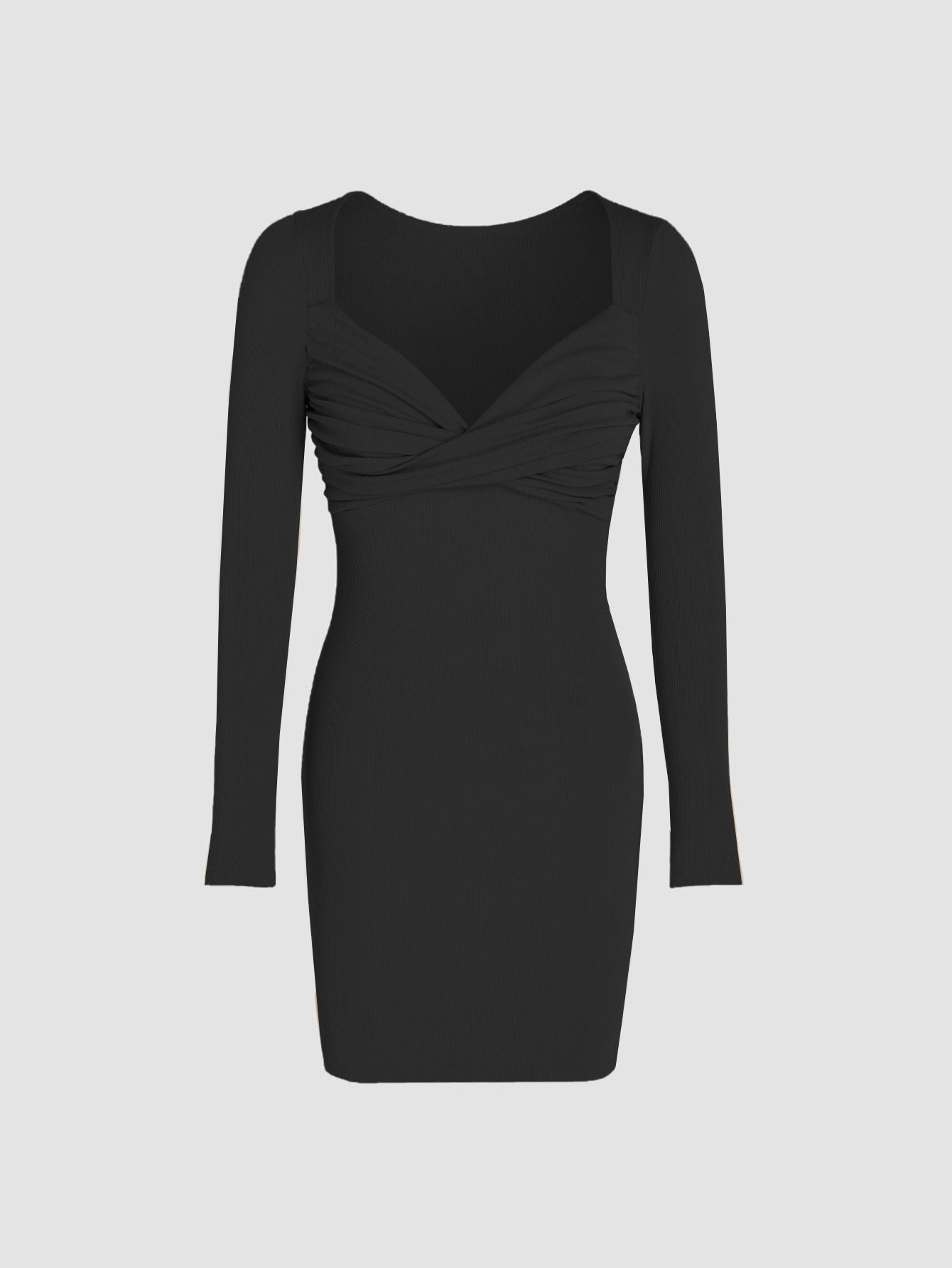 beverly black Square neck high-waisted short dress