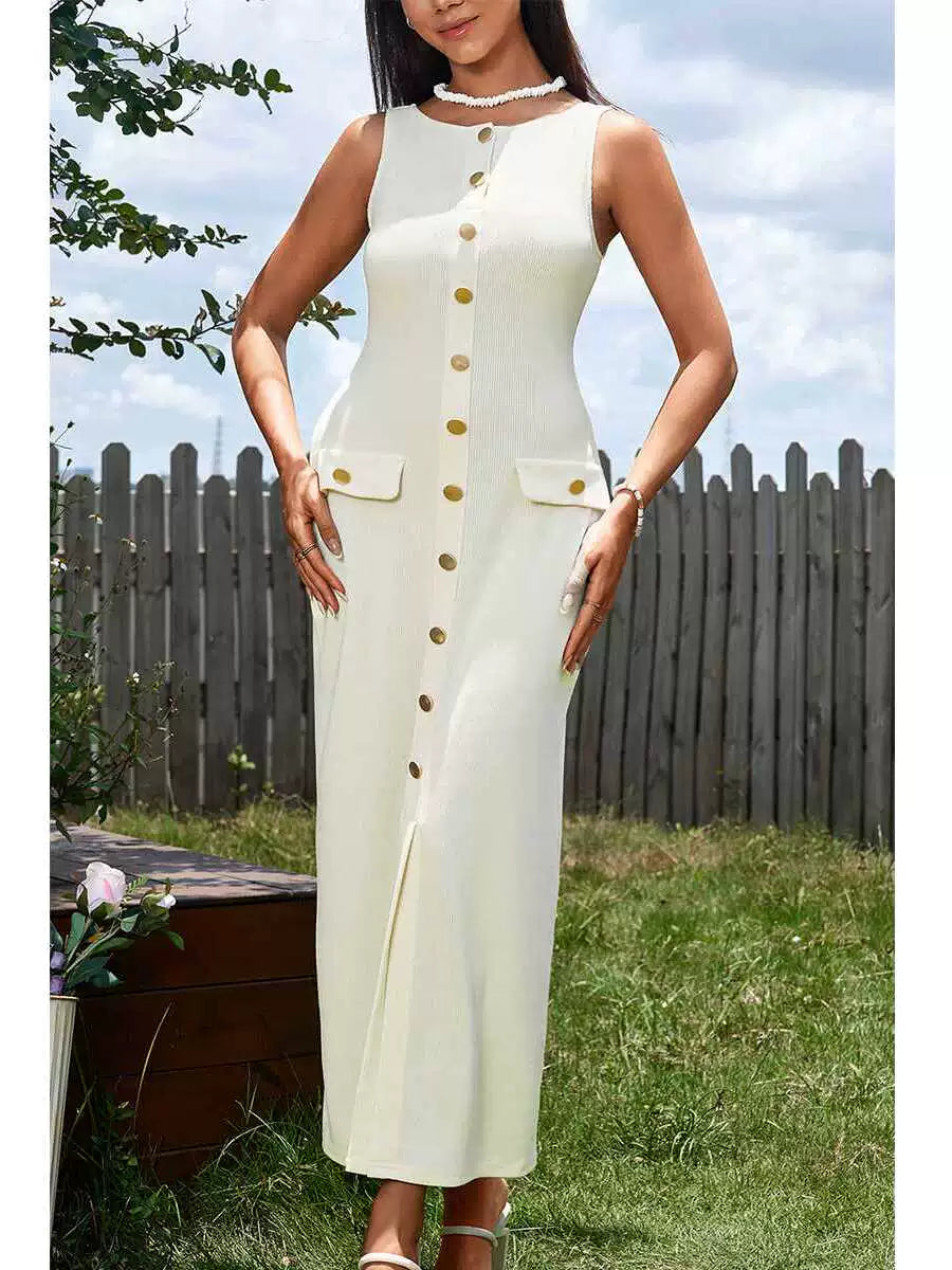 anna white sleeveless maxi dress