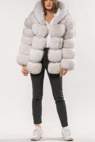 long-sleeved mink fur cardigan