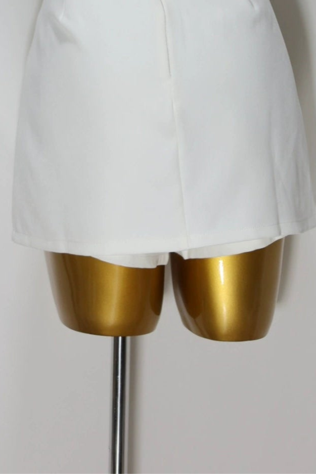 white halter neck mini dress