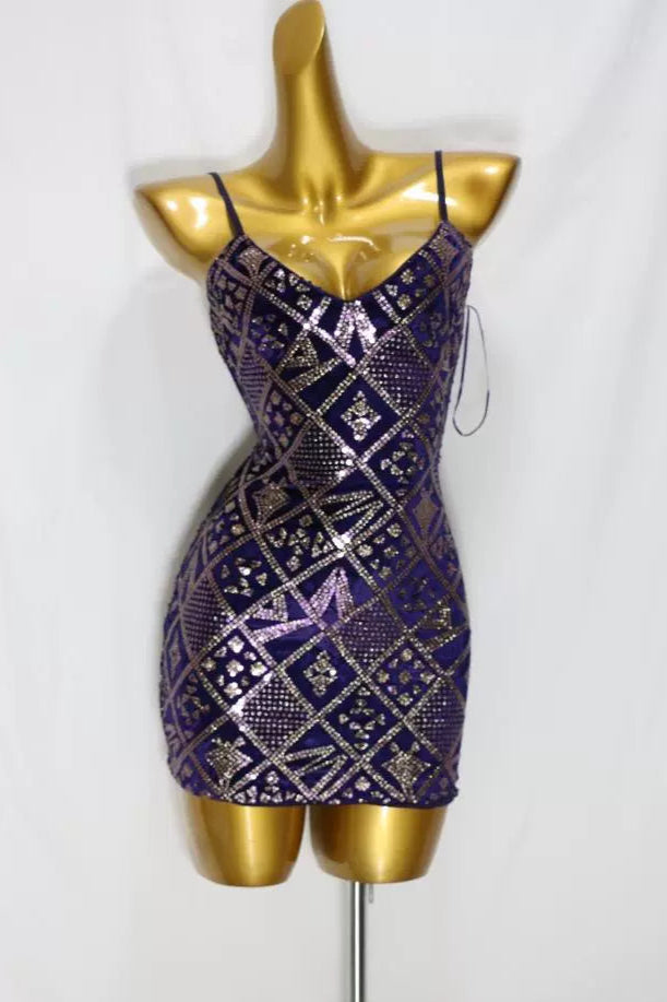 Sequin Suspenders mini Dress