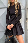black long-sleeve mini dress