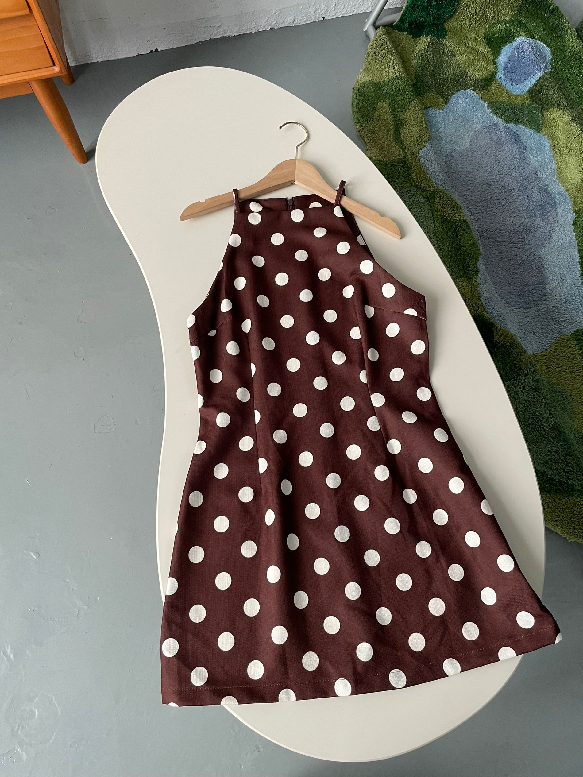polka dot slip min dress