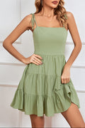 cynthia green sleeveless strapless mini dress