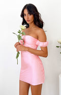 Silvia Pink Satin Mini Dress - Elegant Party Dress