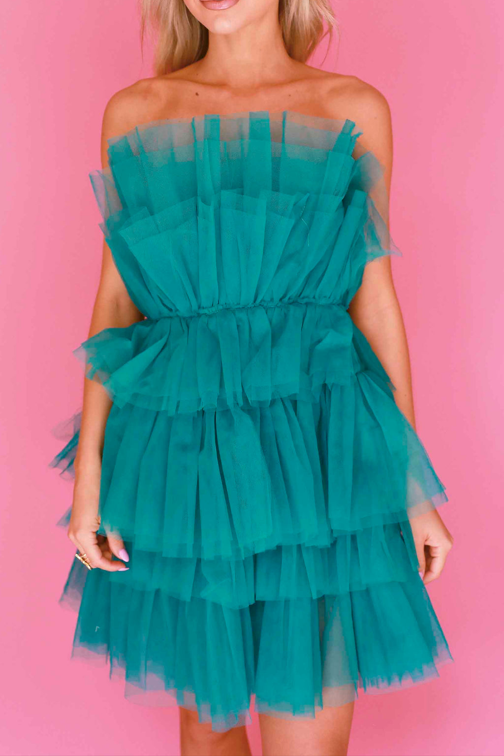 Flossie Tulle Dress in Teal