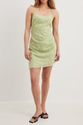 Structured Tie Back Mini Dress in green