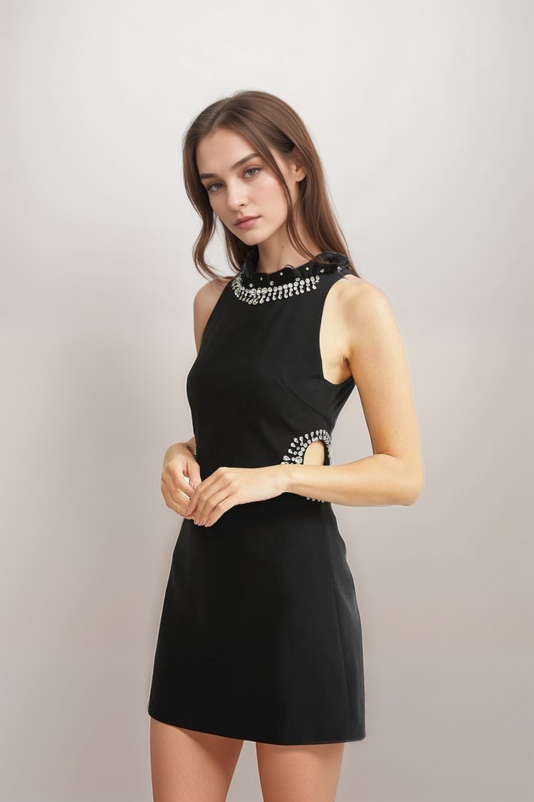 Patricia crystal-embellished mini dress