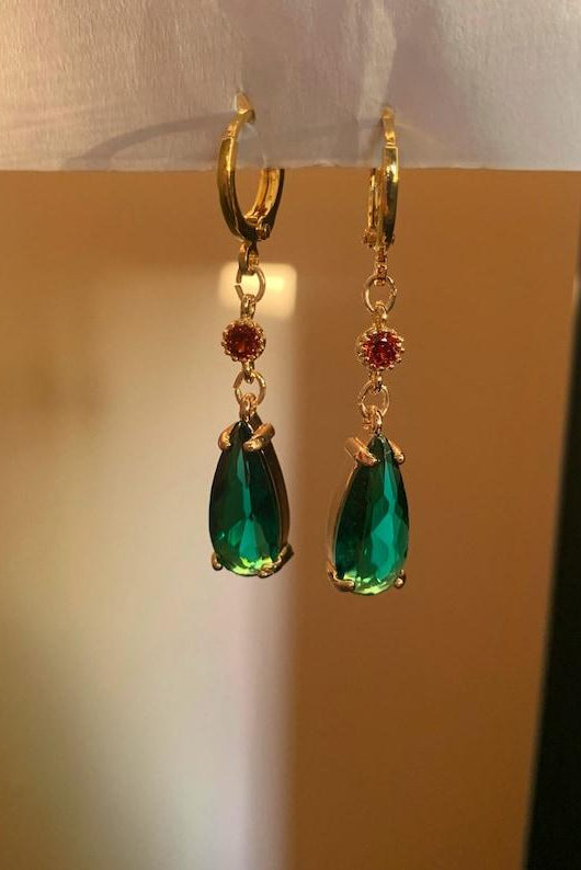 Green Crystal Earrings