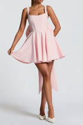 kristin back bow embellished Mini Dress in Blush