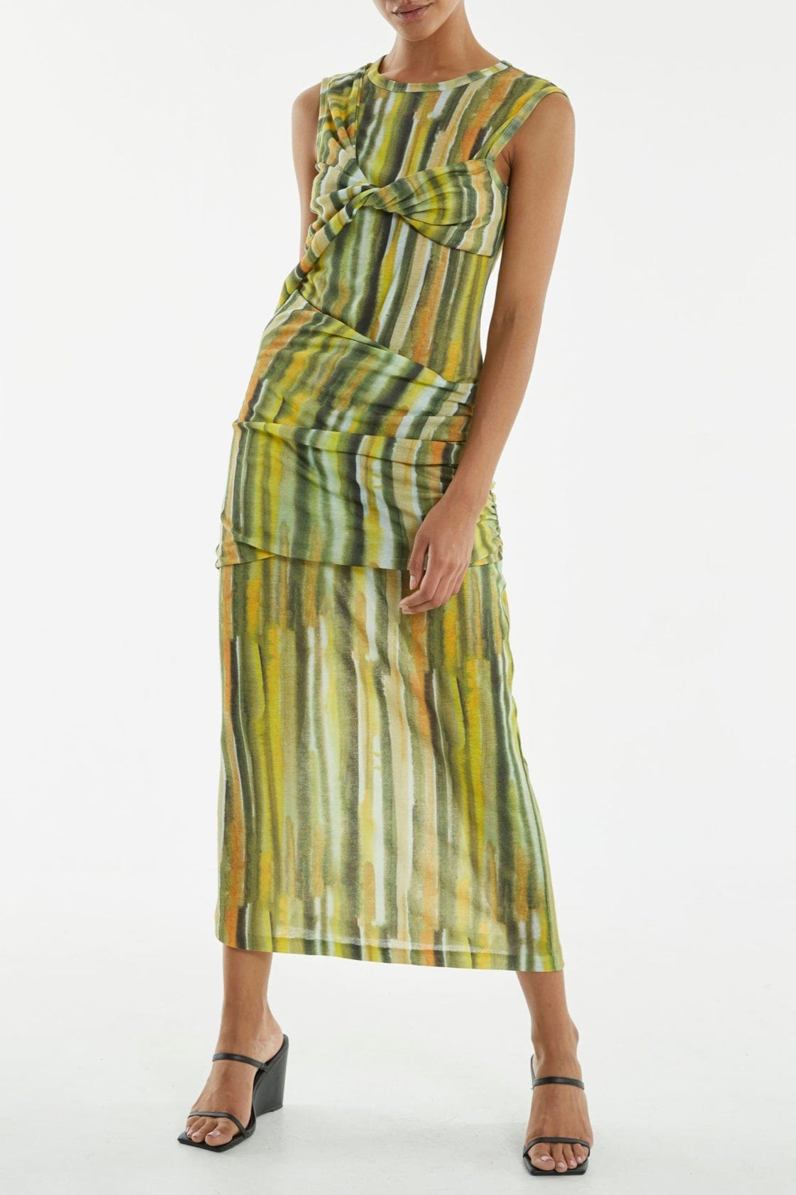 WIND THROUGH TANK DRESS | BRUSH STROKE